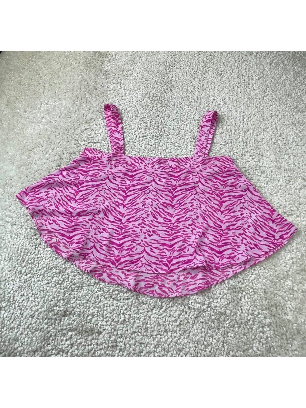 Buddy Love Athena Flowy Cropped Tank Pink Zebra Print Womens Medium
